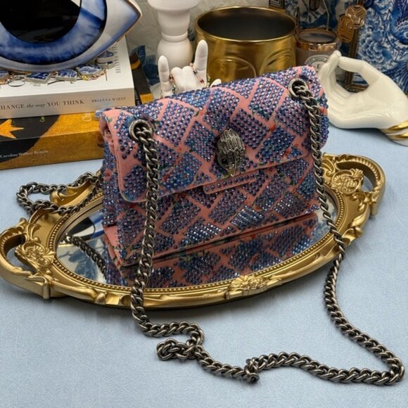 🆕 KURT GEIGER LONDON 🧿 NWOTMini Floral Fabric Embellished Kensington *SAMPLE* - Picture 3 of 15